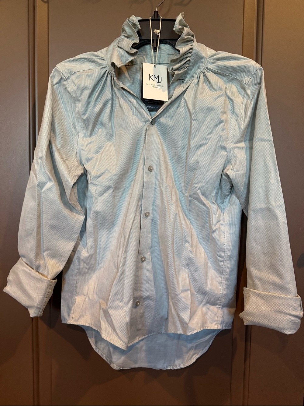 KMJ Kate McHale Jensen Quarantina Light Green One-of-a-Kind Shirt XS - Picture 2 of 11